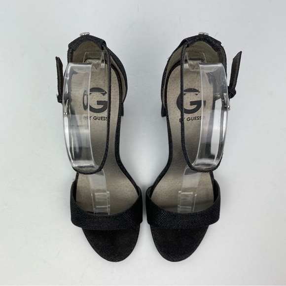 G By Guess size 8 Women’s Shantel Black Ankle Strap Heels Sandals - Picture 3 of 9